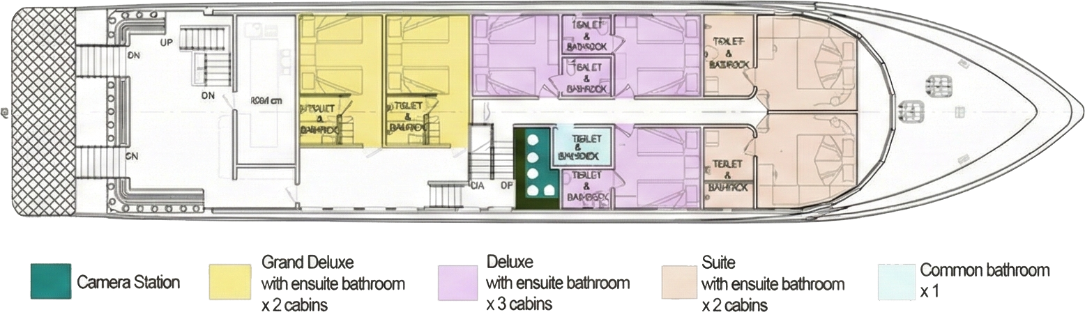 파누니 리브어보드 메인 데크 평면도