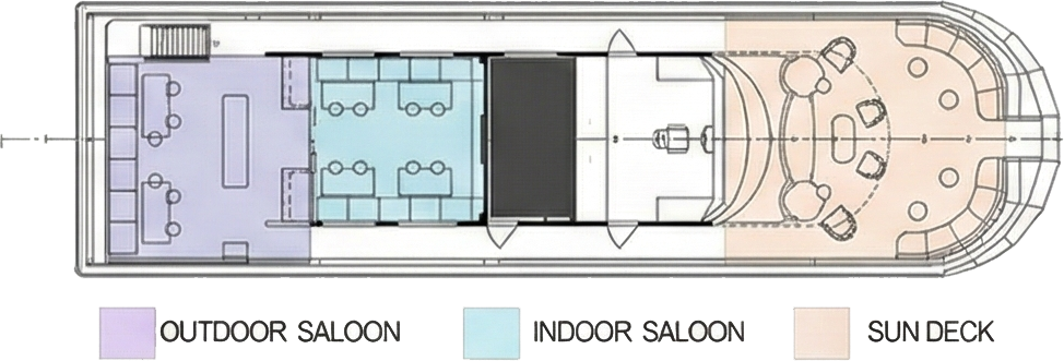 파누니 리브어보드 어퍼 데크 평면도