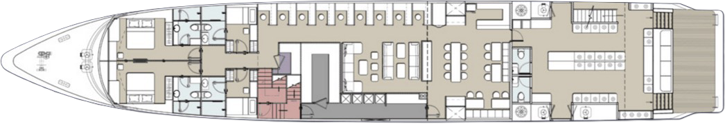 벨로션 리브어보드 메인 데크 평면도
